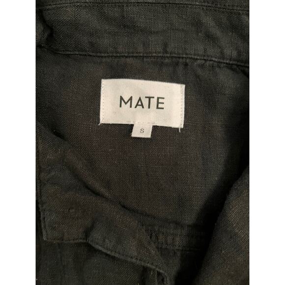 NEW MATE THE LABEL Long Sleeve 100% Linen Jumpsuit - Jet Black SIZE S - Picture 7 of 13